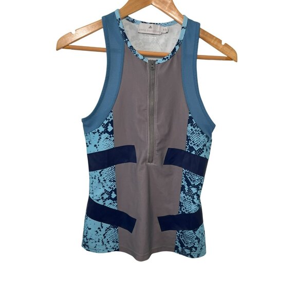 Adidas x Stella McCartney Climalite Techfit Run Tank Blue Womens Medium - Picture 1 of 6